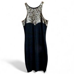 One Teaspoon Stoned bodycsn Black and Gold Dress